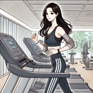 혈관 청소를 돕기 위해 유산소 운동을 하는 여성
