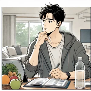 전문가와 함께 식단과 운동 계획을 상담 중인 30대 여성