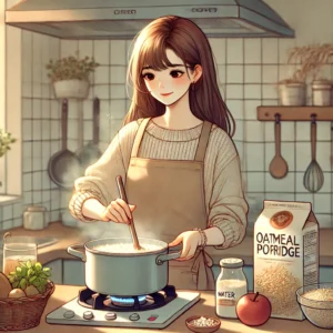 공복 아침 혈압 조절에 좋은 귀리죽을 만드는 과정