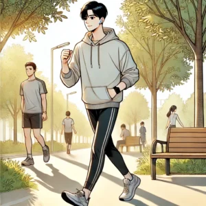 걷기 운동을 실천하는 30대 남성