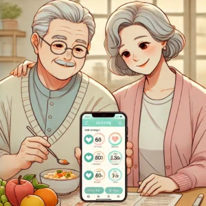 건강앱으로 식단을 관리하는 60대 부모님