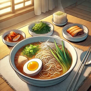 외식 시 피해야 할 라면이 식탁에 차려진 모습