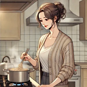 고혈압 환자에게 좋지 않은 라면을 끓이고 있는 여성의 모습