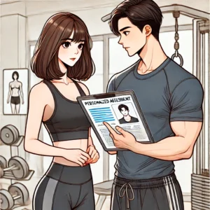 개인 맞춤형 건강 관리를 위해 상담을 받는 성인 여성의 모습