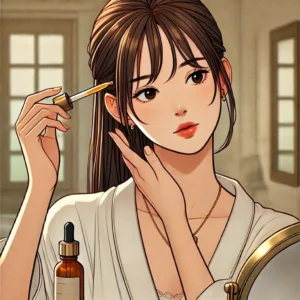 두피에 영양제를 바르고 있는 30대 여성