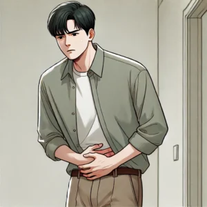 허리나 아랫배 통증을 겪는 40대 남성
