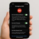 아이폰 긴급 SOS 설정 중인 장면