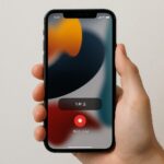 아이폰으로 화면 녹화와 목소리 녹음을 동시에 진행하는 모습