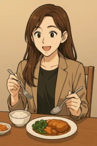 공복으로 배고파 식사를 준비하려는 30대 여성, 저혈당 위험