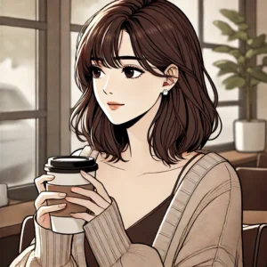 커피를 마시는 30대 여성