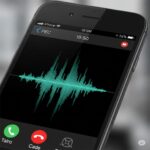 아이폰에서 녹음 기능을 실행하고 있는 화면 모습