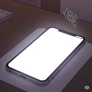 아이폰이 책상에 놓인모습