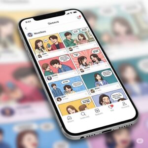스마트폰 화면에 Threads 앱이 실행된 모습