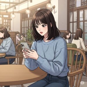 아이폰으로 갤럭시 워치 연결 가능한지 검색하는 20대 한국 여성