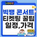 빅뱅 콘서트 2026 티켓팅 예매 방법