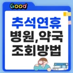 추석 연휴 병원 약국 찾는 방법