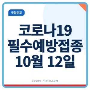 코로나19 필수예방접종 10월 12일 시작 대상과 비용 안내 썸네일 이미지