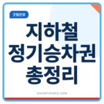 지하철 정기승차권 가격과 손익분기점 안내 썸네일 이미지