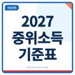 2027 기준 중위소득 안내 썸네일 이미지