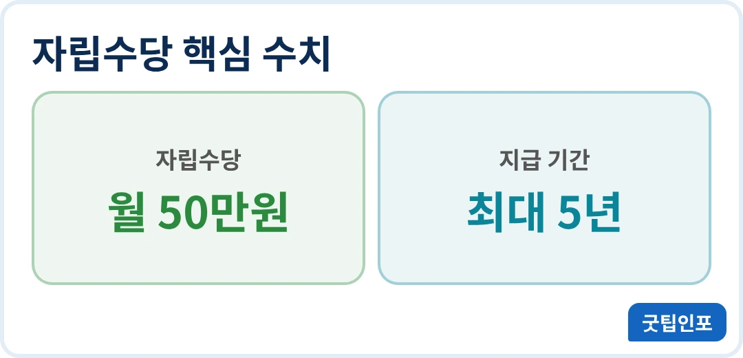 자립준비청년 자립수당 금액과 지급 기간 인포그래픽