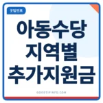 아동수당 지역별 추가지원금 차이 안내 썸네일 이미지