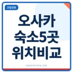 오사카 숙소 추천 5곳, 난바·우메다·USJ 위치와 교통 비교 오사카 숙소 추천 안내 썸네일 이미지