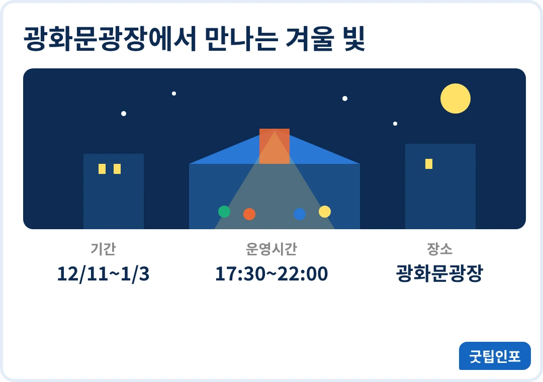 서울라이트 광화문 2026 기간 운영시간 장소 인포그래픽