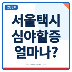서울 택시 심야할증 요금 기준을 정리한 안내 이미지