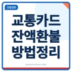 교통카드 잔액 환불 방법 안내 썸네일 이미지