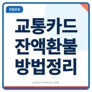 교통카드 잔액 환불 방법 안내 썸네일 이미지
